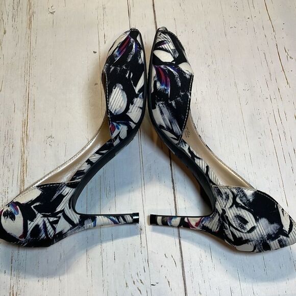 Unisa woman’s black/gray/cream fabric open toe heels. Size 6.5. Unjubilee3 - Picture 8 of 11